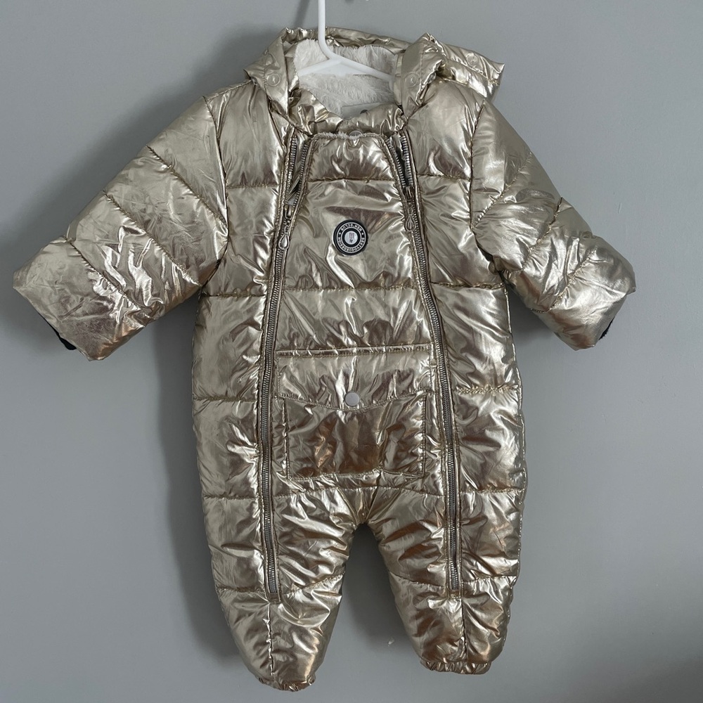 Gold Puffer Snowsuit for Infants